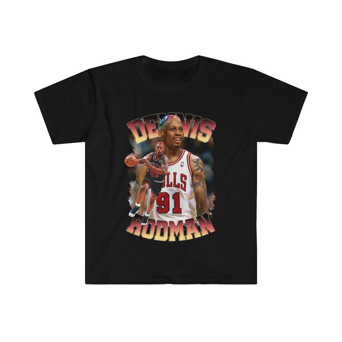 

Adult Unisex Dennis Rodman Sports Softstyle T-Shirt L