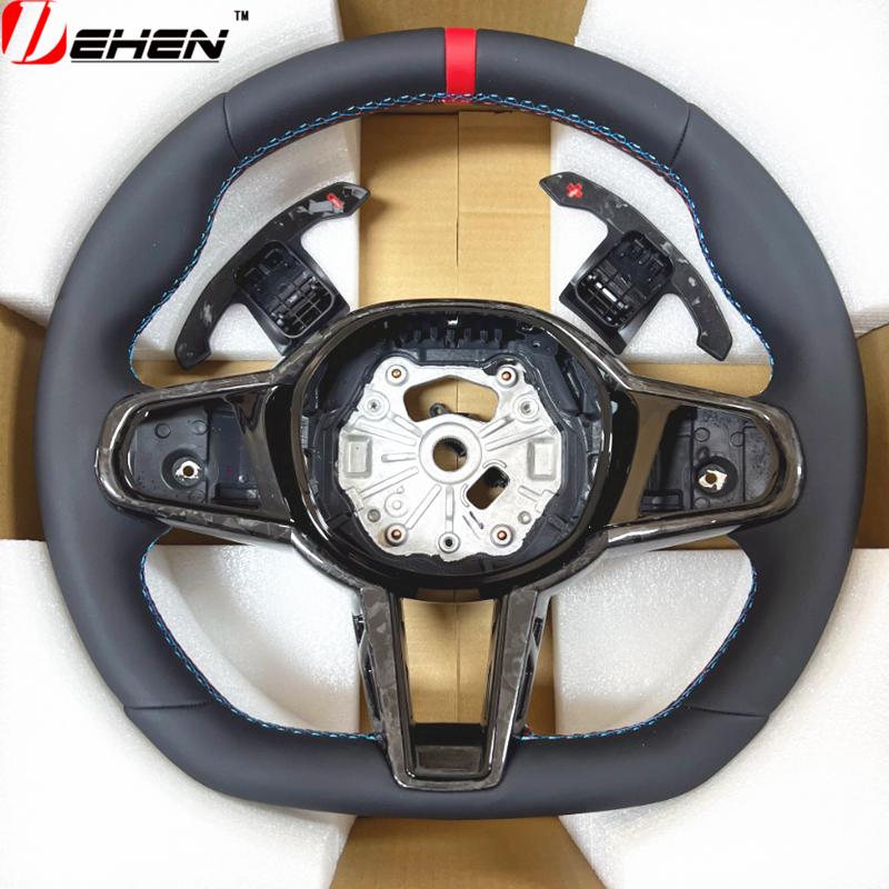 AZHKP1 Upgraded Leather Car Steering Wheel For BMW 3 4 5 Series G01 G02 G05 G20  G80 G82 G22  G26 G30 G32 G87 F90 F95 Car Accessories