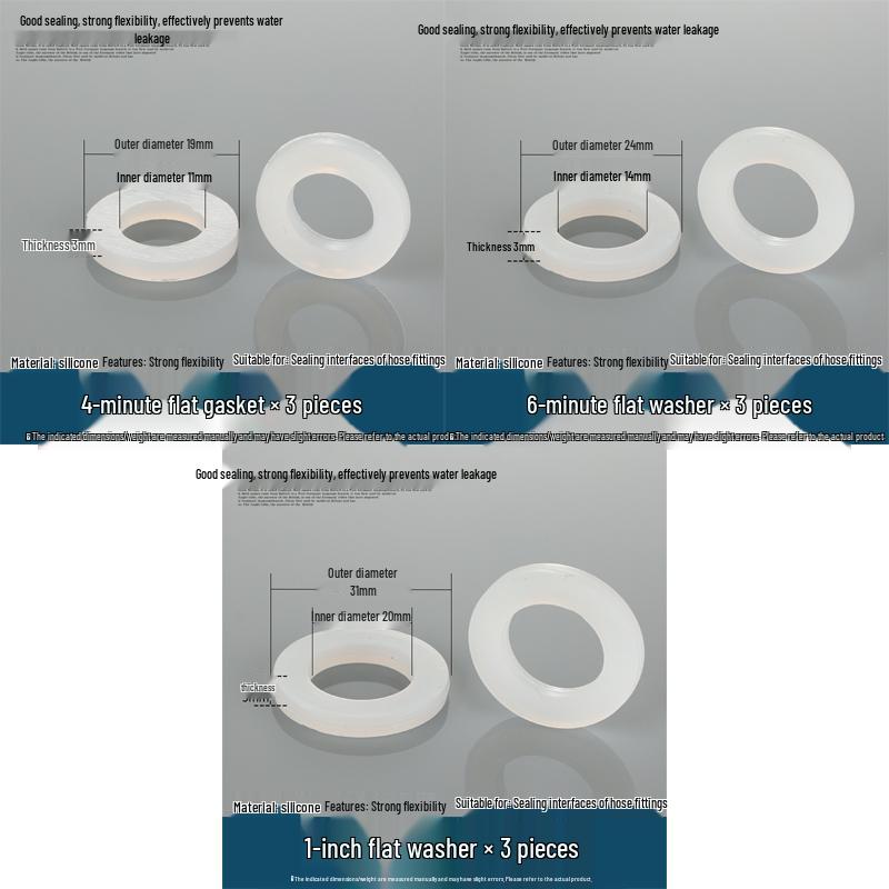 4-Minute Water Heater Seal: Silicone and Rubber Gaskets for Shower, 6-Point Inlet Pipe, 1-Inch Water Meter