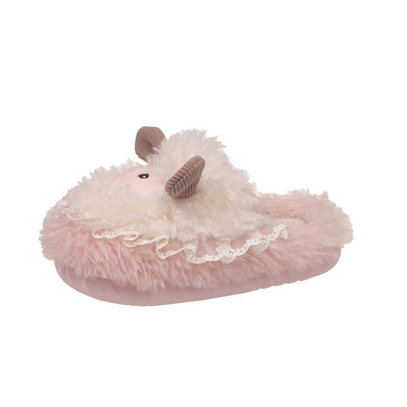 Niedliche flauschige Hausschuhe mit dicker Sohle für Damen, neue Wohnungseinrichtung für Herbst und Winter, Plüsch- und warme Baumwollhausschuhe für Damen