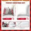 Festive Christmas Pillow Covers,Reversible Santa Claus&Reindeer Designs with Zip Closure-for Sofa,Living Room,Bedroom Decor