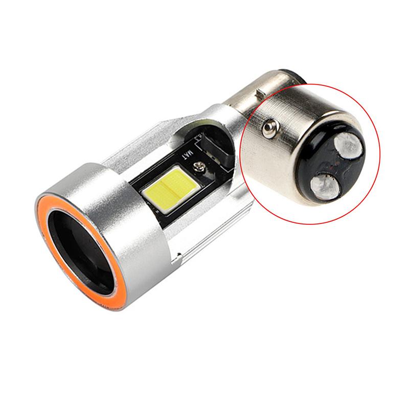 Bulb H4 BA20D Blue/Red Angel Eye LED Motorcycle Headlight Scooter Motorbike Headlamp Light Bulb DRL Motorcycle Light Accessories