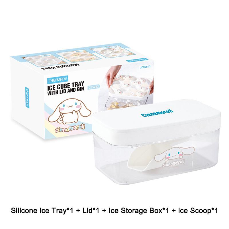 

Cute Cartoon Ice Cube Tray Set, Food Grade Press Release Ice Cube Maker With Storage Container For Home Kitchen