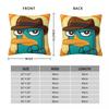 Perry The Platypus Square Pillow Case Kawaii Duck Cushion Cover Creative Polyester Decorative Pillowcase For Home 45*45Cm