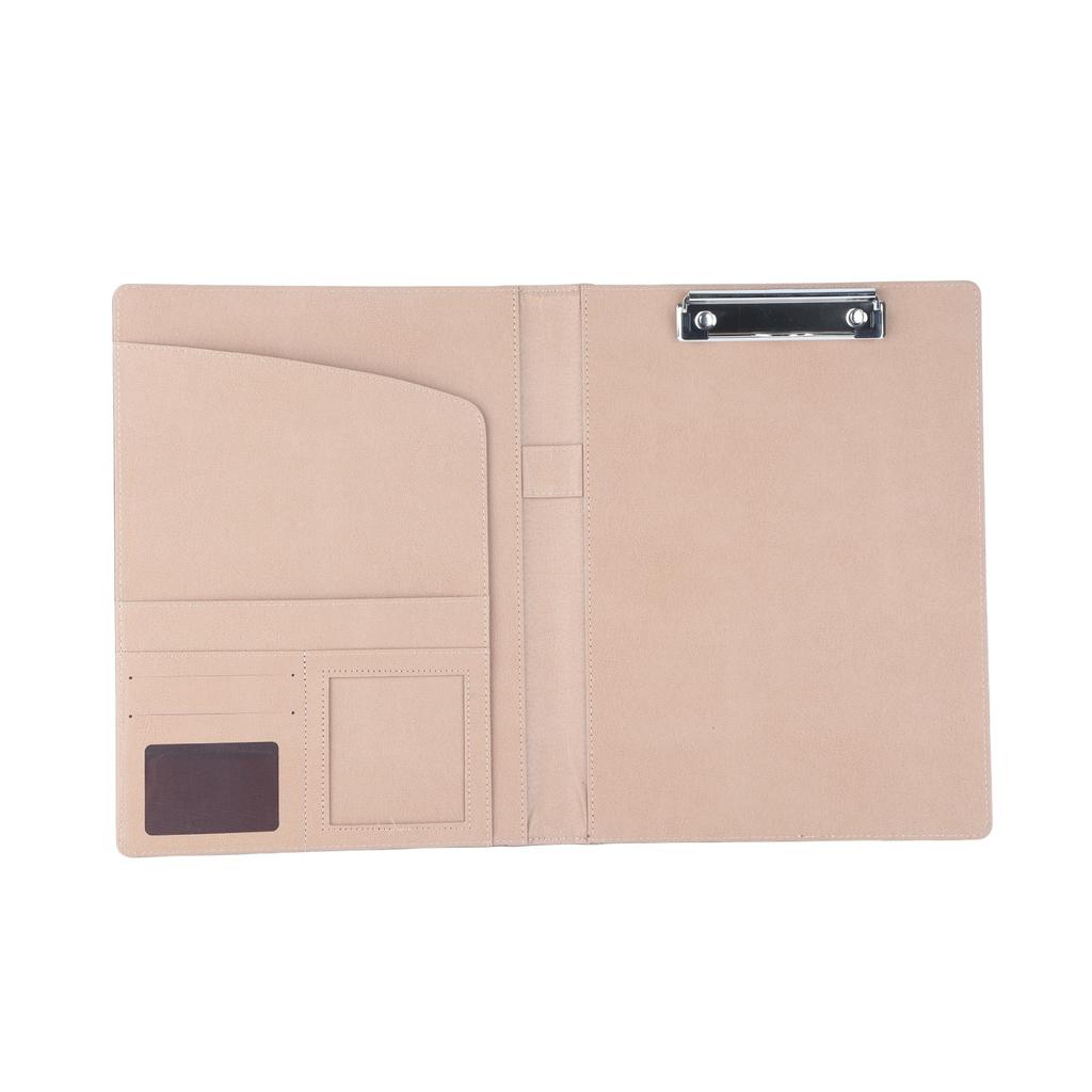 Multifunctional A4 PU Business Document Conference Folder Organizer Case W Card Slots Black