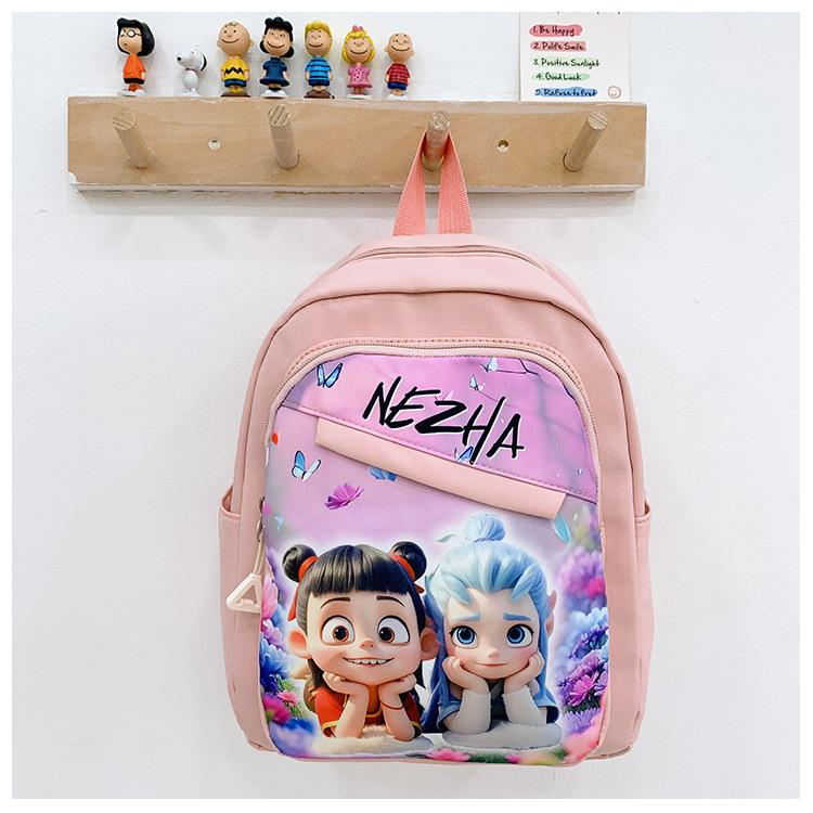 

School bag new Nezha bag cute cartoon trend children s school bag men and women 2-6 years old casual school bag розовый