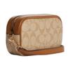 Coach Jamie 18 Borsa a Tracolla/Pochette Classica Monogram con Zip in Tela Rivestita e Pelle Piccola da Donna Khaki Chiaro CA718-IMNLJ