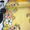 23cm wide Elastic Lace, Multicolor floral Stretch Spandex Lace with Yellow Mesh for Lingerie, Bra, Underwear, Sewing & Crafting