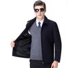 New Autumn and Winter Woolen Jackets for Middle-aged and Elderly Men, Casual Lapel Plus Velvet Jackets, Daddy Woolen Coats