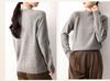 Women's Yak Wool Cable Knit Sweater, Autumn 2026, Half-High Neck, Elegant Style, Solid Color, Thick Pullover Sweater