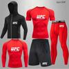 Herren 5-teiliges Cross-Training Kompressionsset - Hohe Elastizität, Schnelltrocknend, Atmungsaktiv für Boxen, Fitness, Laufen & UFC