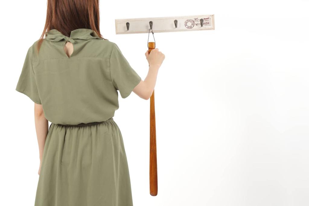 [kicoriya] Long Wooden Shoehorn, 70cm Long, No Bending, Stylish Wood Grain