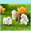 Cute Resin White Rabbit Ornament Enchanting Garden Miniature Decor Piece