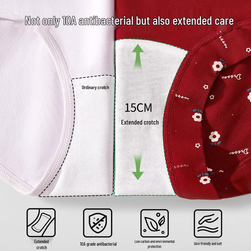 Ordifen Women's High-Waist Red Lucky Briefs 3-Pack