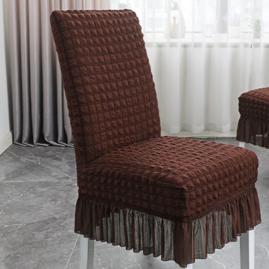 Household Elastic Integrated Dining Chair Cover Lace Skirt Hem Simple and Thickened Chair Cover Bubble Wrap Chair Cover