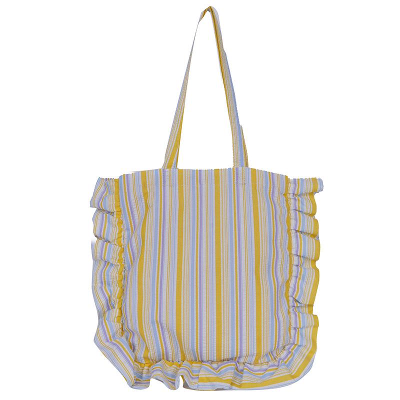 Fresh Checkered Ruffle One-Shoulder Lace Backpack: Cute Korean Style Tote for Daily Commute and Students