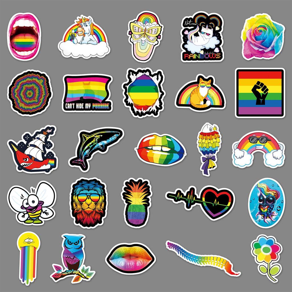 Cartoon Colored Waterproof Graffiti Stickers - 50 Sheets for Luggage, Laptop, and Car