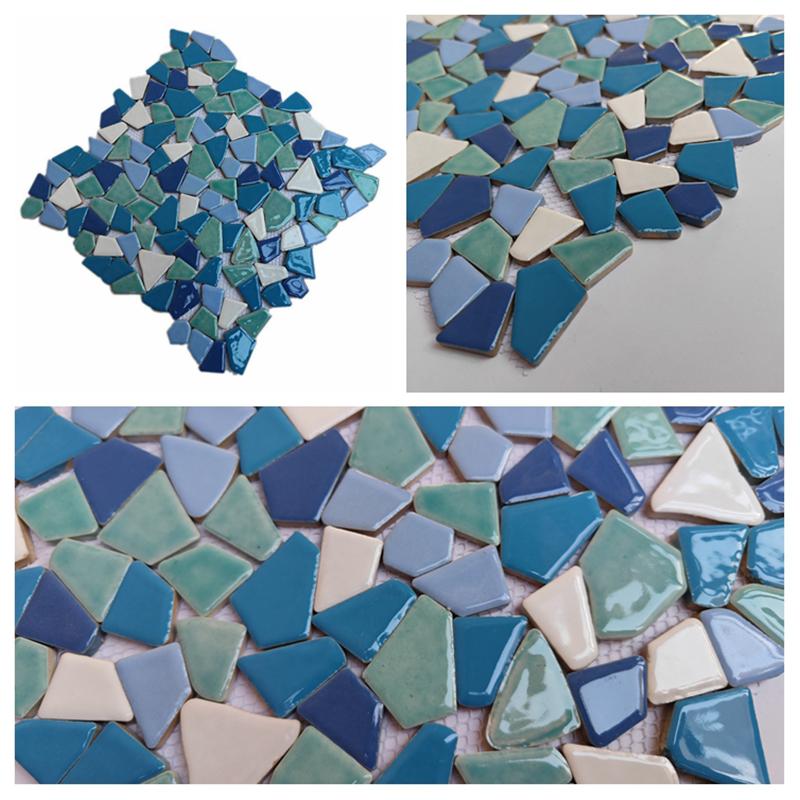 30x30cm Barevné Keramické Štěrkové Mozaikové Dlaždice Horký Pramen Bazén Rybičky Bazénové Fragmenty Toaleta Protiskluzová Dlaždicová Deska Podlaha Stěna Dekorace DIY