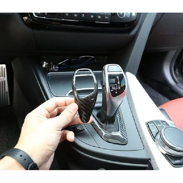 For BMW F30 F20 X3 X4 1-6 Series Carbon Fiber Pattern Gear Shift Knob Cover Trim