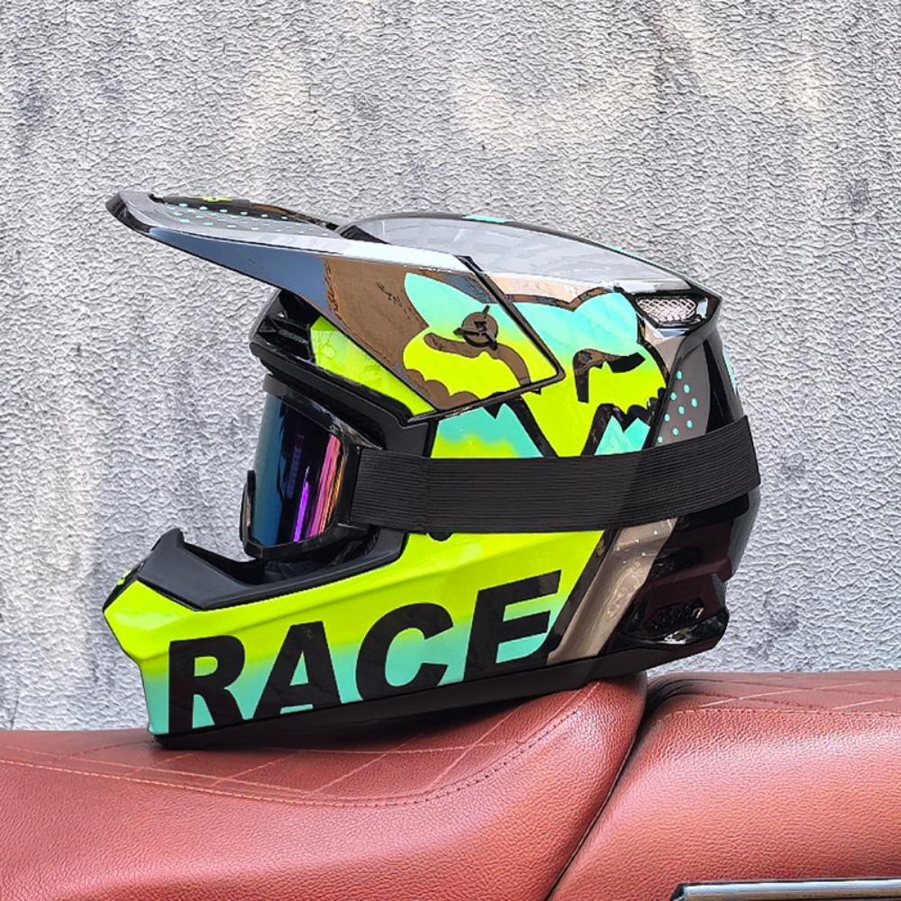 Red and Blue Downhill Helmets Off-road Full Helmets Mountain Bike Riding Safety Helmets Men's and Women's Cycling Forest Helmets