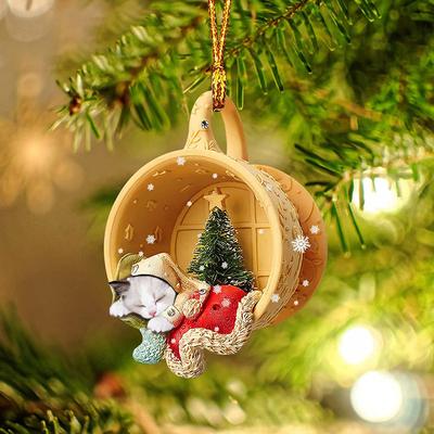 Pendant Pies Choinka Kubek Ozdoby Świąteczne Zabawny Pies Xmas Do Zawieszania Do Dekoracji Domu 2024 Nowy Rok Materiały na Imprezę Navidad