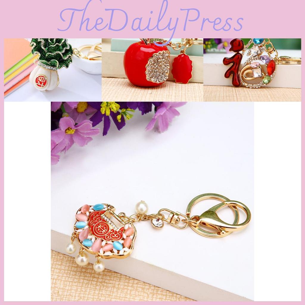 Unique Chinese Style Prosperity Word Keychain For Women Creative Bag Decoration Gift