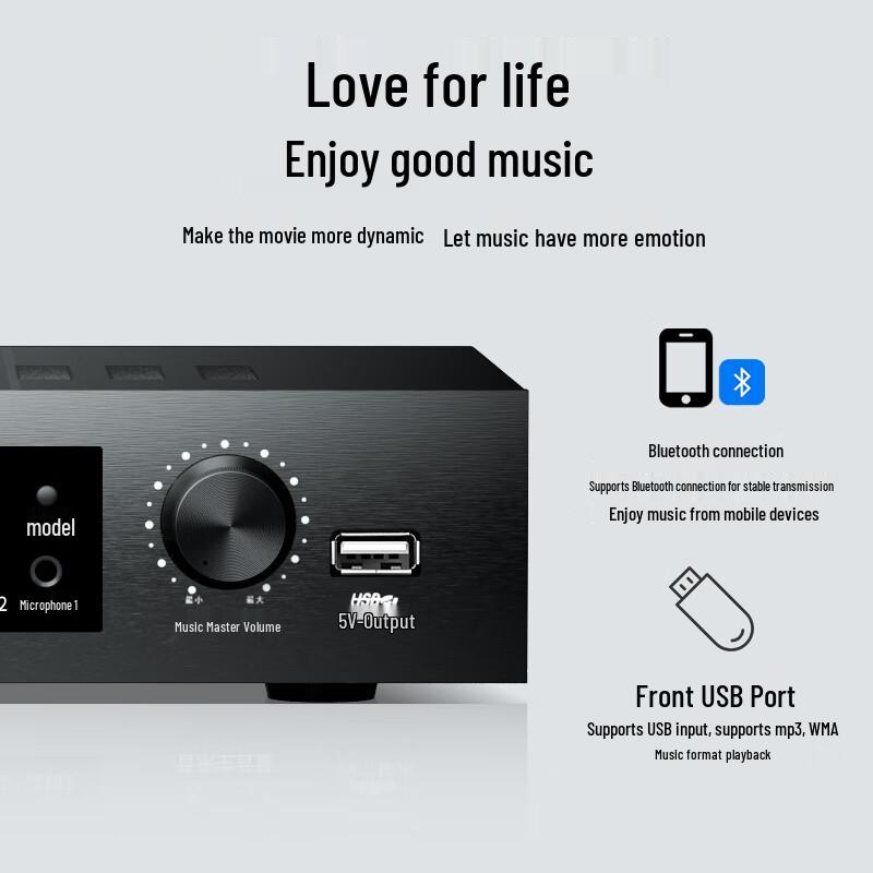 SAST G-200 5.1 Channel Home Theater Amplifier with Bluetooth CN plug (adapter included)
