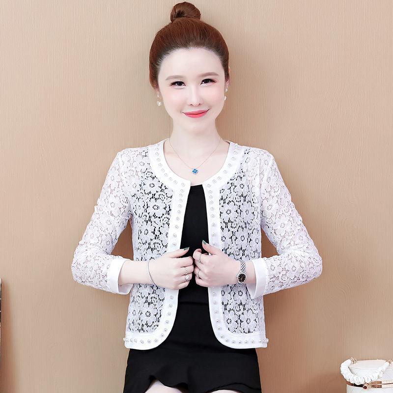 Summer Thin Plus Lace Shawl Short Jacket Paired with Skirt and Cardigan for Sun Protection