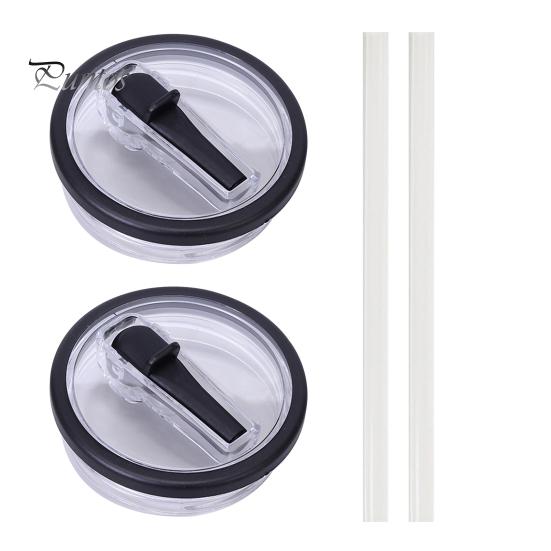 2Pcs 40 Oz Tumbler Flip Straw Lid Replacement Leak-Proof Spill Resistant Lids BPA-Free Reusable Cover for Cup