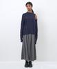 PARTIMENTO WOMEN Heavy Cutout Cable Knit Crew Neck_Navy