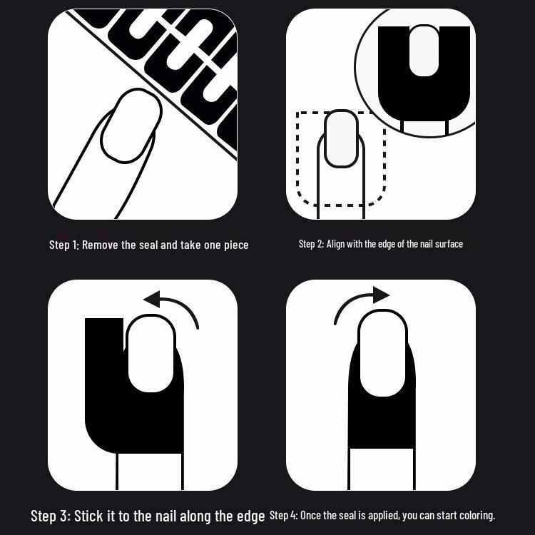 Nail Art U-förmiger Anti-Überlauf-Sticker für Anfänger - Gel-Lack Sprühmalwerkzeug