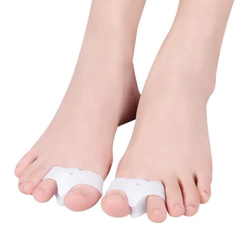 2Pcs Silicone Gel Double Ring Thumb Corrector Bunion Foot Toe  Protector Separator Finger Straightener Adjuster