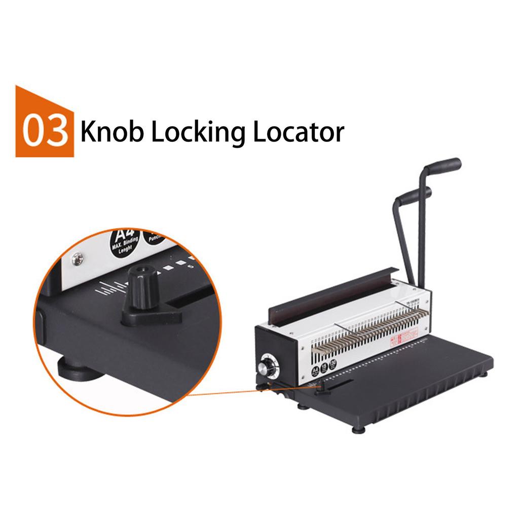 Binding Machine 3:1 Pitch Spiral Binder 34 Holes 2 Coil Punching Machine for A4 A5 Letter Size Square Holes