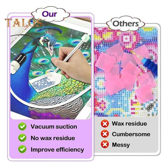 Diamond Art Vacuum Pen USB-Powered Diamond Art Pen Wax-free Rhinestone Picker Pen with Vacuum Suction for Diamond Art Craft Projects