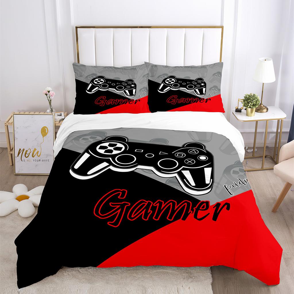 Three-Piece Quilt Cover Gamepad Kit 3D Digital Printing Bedding Sheets