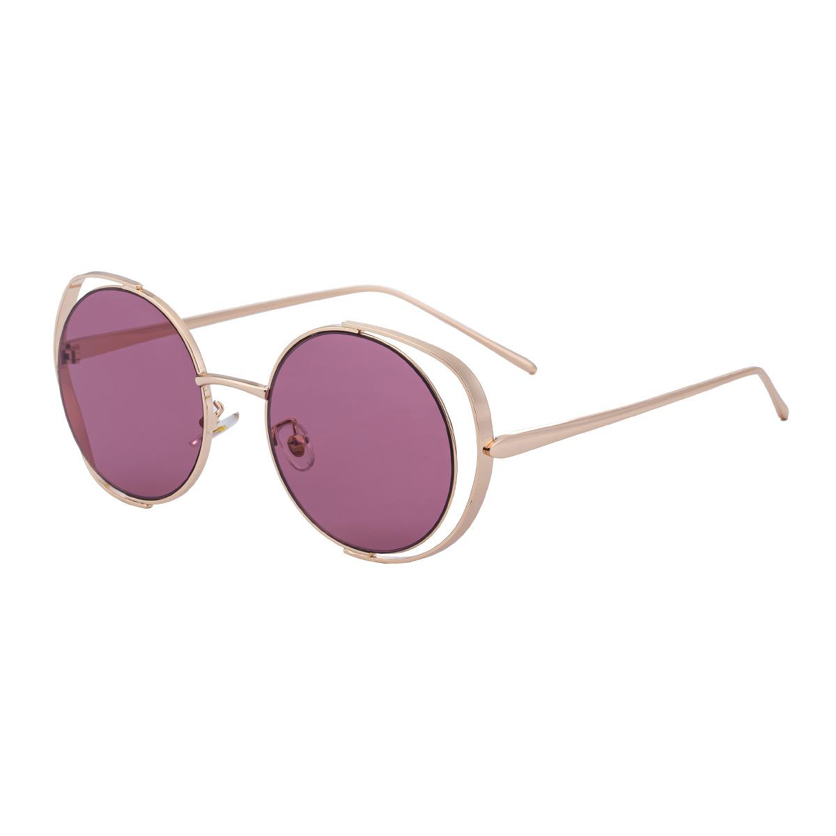 JYL TS Women s Hollow Metal Round - Driving Sun-Protective Sunglasses DG-98325 c-3882