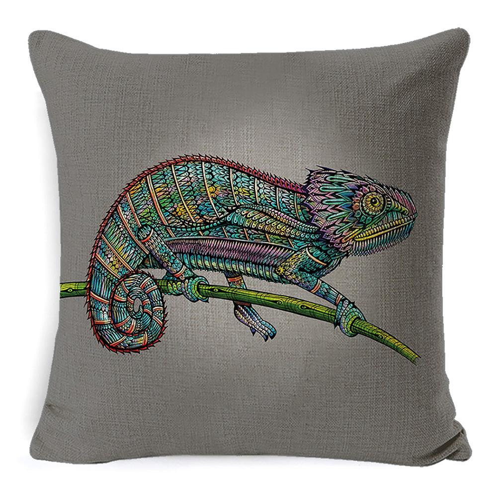 New Pillow Linen Wild Nature Animal Car Lumbar Pillow Pillow Case Office Lumbar Pillow Home Pillow