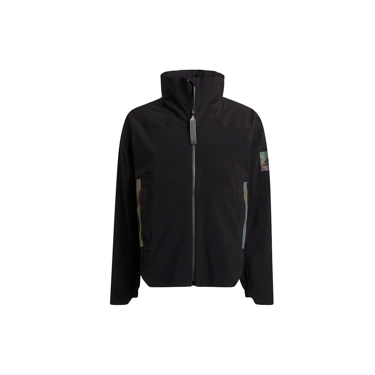 Men s adidas Myshelter Jkt Outdoor Sports Loose Rainproof Hooded Logo Jacket Black GP7853 L