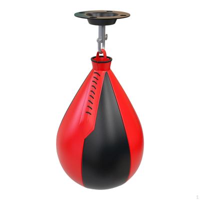 Boxing Speed Pear Ball Kit Training PU Leather W/Hook and Inflator Reaction