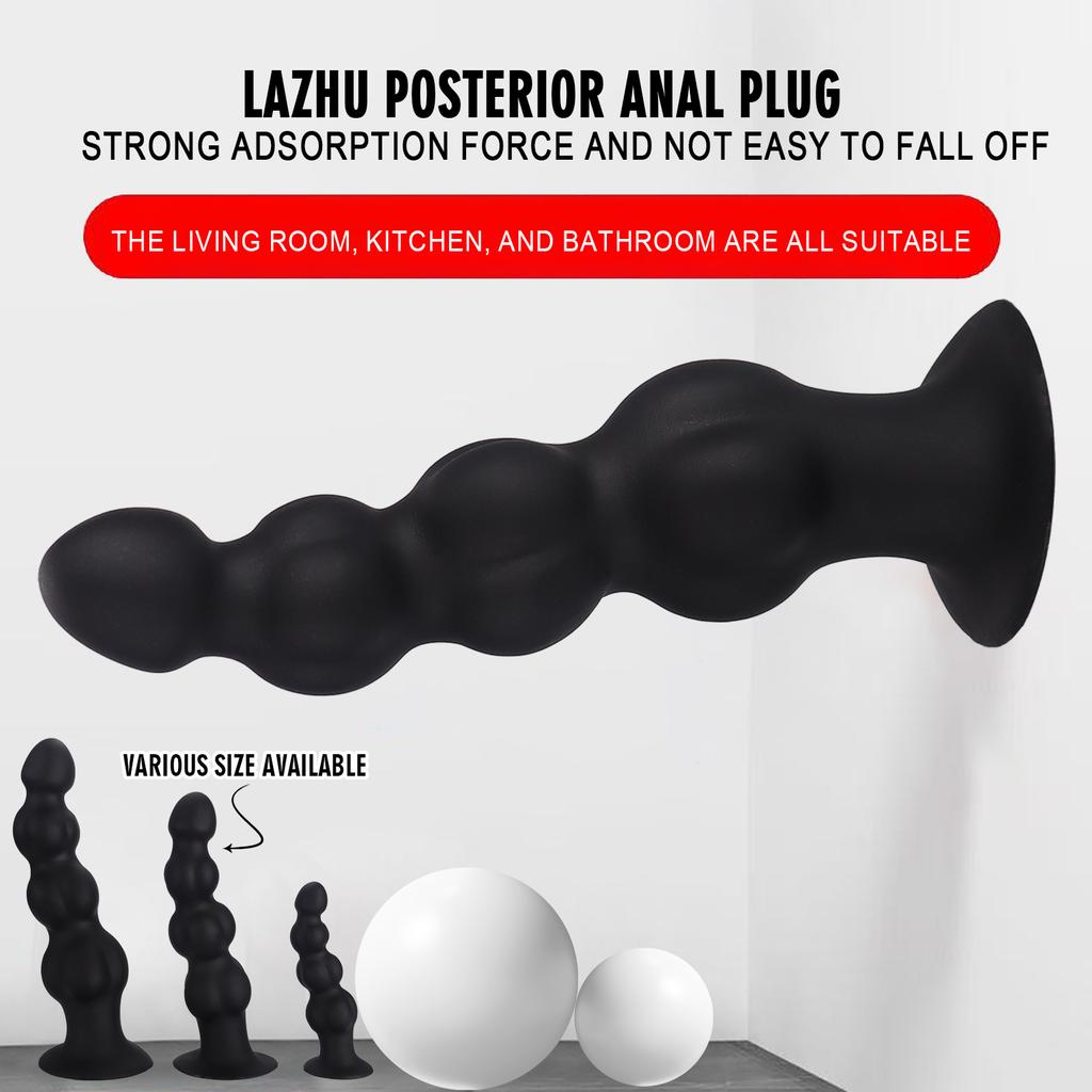 Liquid Silicone Anal Beads for Men & Women - Flexible Textured Butt Plug, Stretching Trainer Kit, Adult Sex Toys