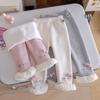 Kinder Mädchen Leggings Frühling Herbst Dick Kinder Strumpfhose für Mädchen Gestrickt Rüschen Strumpfhose Baby Elastizität Weich Warm Hosen Draußen
