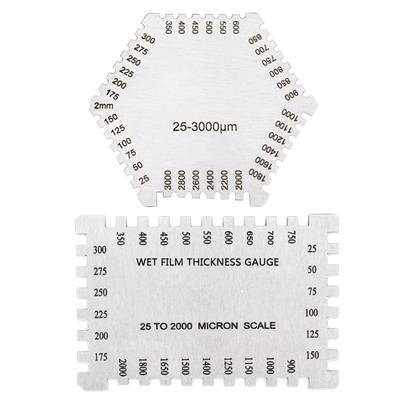 Stainless Steel Hexagonal Wet Film Comb Paint Thickness Gauge Meter for Architectural Coatings Measure Range 25-3000um