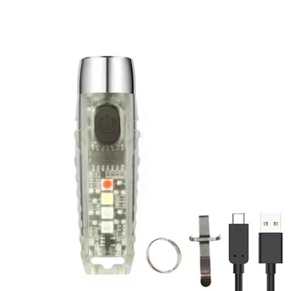 Super Bright Mini Keychain Flashlight 11 Modes High Power Portable Pocket Flashlight USB-C Rechargeable Multifunctional