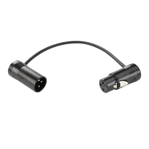 

ALL 4 PRO 25 50 100 CM 3-Pin Plated Right Angle XLR Male/Female Connector Plug for Audio (25CM)