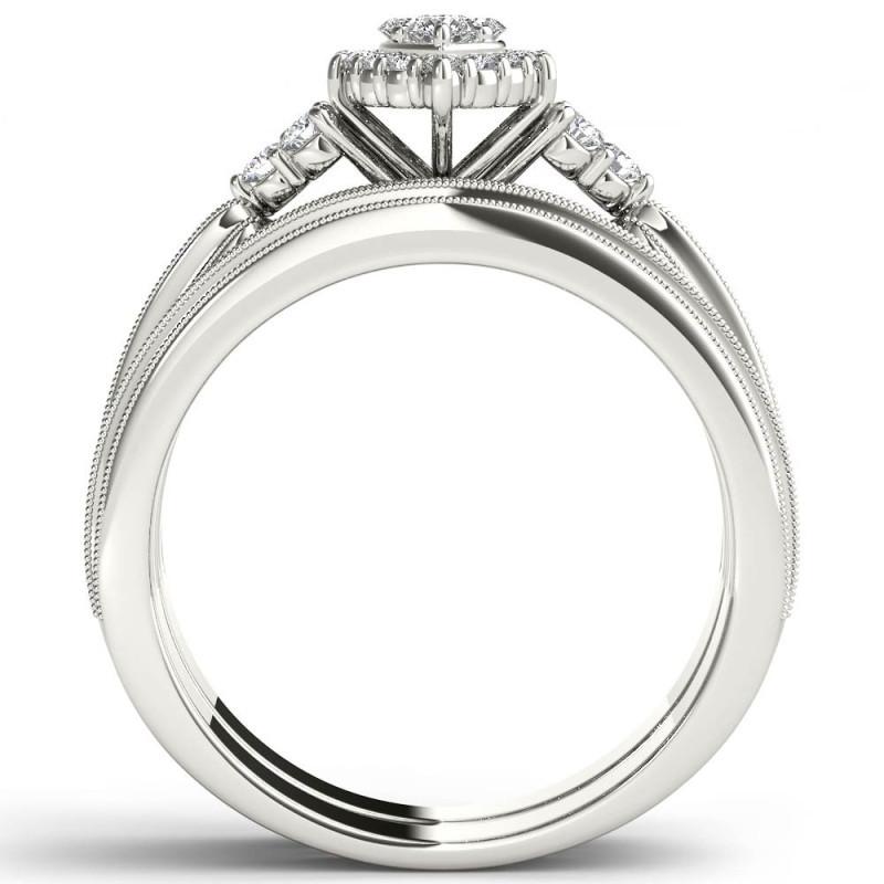 Luxuriöser Europäischer und Amerikanischer Modeschmuck Neuer Ebay Beliebter Strassstein Pferdeauge Zweiteiliger Ring Damen