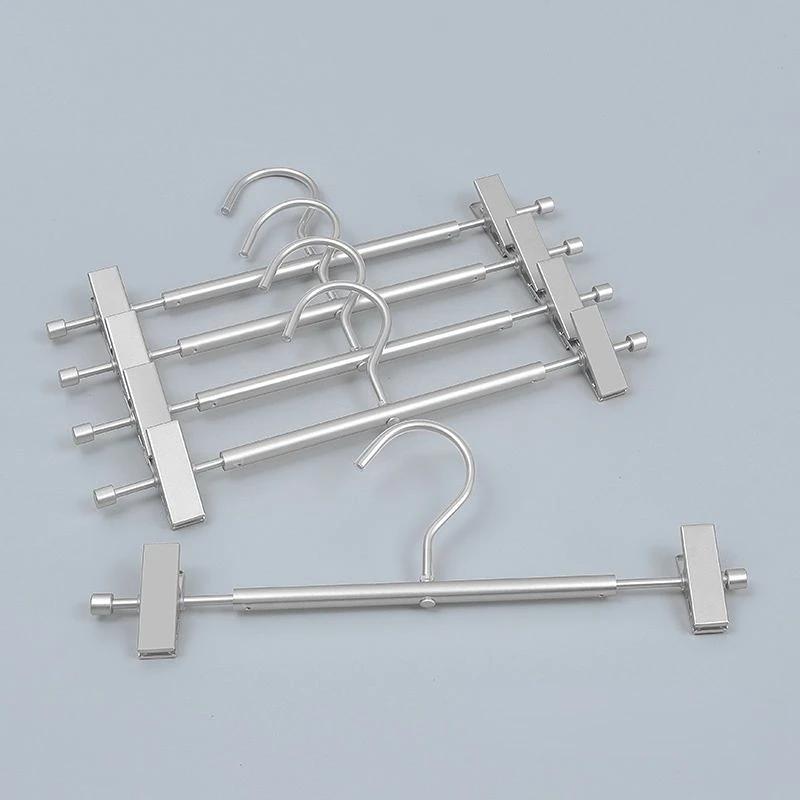 10 Pieces Space Aluminum Alloy Pants Clip Metal Hooks Clothes Skirt Dress Trousers Hangers Wardrobe Multifunctional Storage Rack