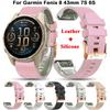 Ремінець 20 мм Для Garmin Fenix 8 43 мм 7S 6S Pro 5S Plus Шкіряний Силіконовий Ремінець для Epix Pro Gen 2 42 мм Браслет на зап'ястя Жіночий Браслет