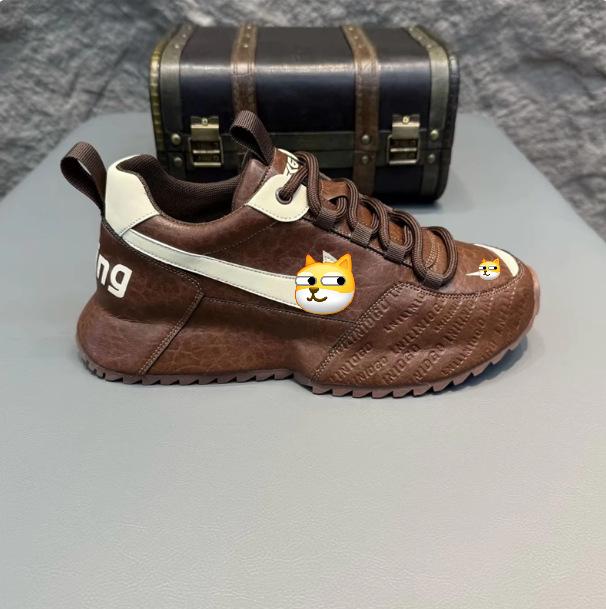 Original breathable leather dad shoes autumn new lightweight platform sports and leisure ec 38