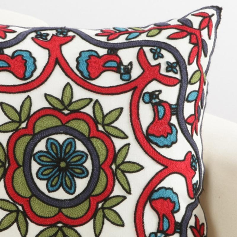 Embroidery Pillow Cover 45x45cm Farmhouse Cushion Cases for Couch Sofa Bed Decorations Embroidered Throw Pillows Cases