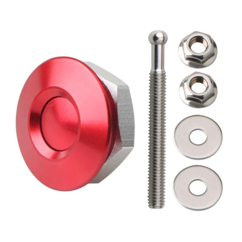 Universal 30mm Push Button Bonnet Hood Pin Lock Clip Kit Quick Latch Release Engine Bonnet Lock Exterior Parts Articles